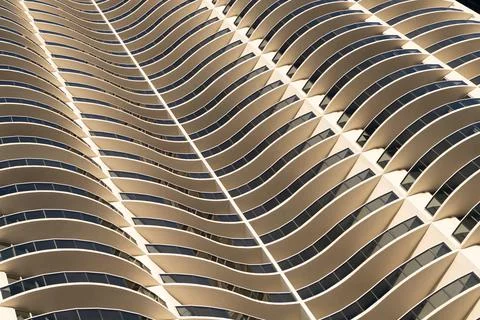 Curved modern building structure background with nobody, abstract background Stock Photos