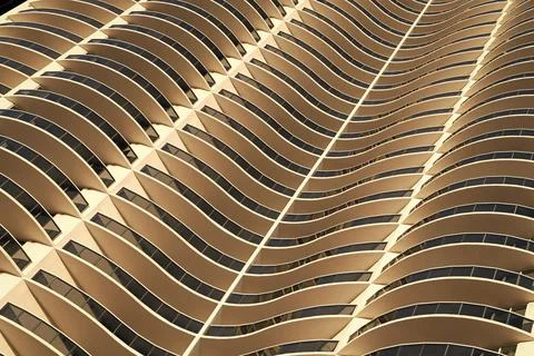 Curved modern building structure background with nobody, abstract background Stock Photos