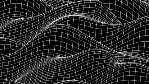 Curved morphing square grid black and white background loop Stock Footage 118987176