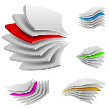 Curved Multi layers. Illustration of the designer on a white background Stock Illustration