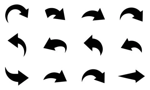Curved Navigation and Reply Arrow Vectors Stock Illustration
