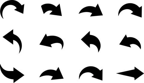 Curved navigation icons for digital interfaces. Illustrazione stock