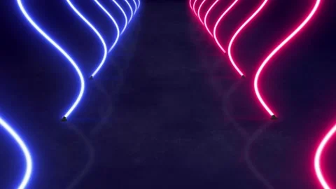 Curved Neon Stock Footage 234378927