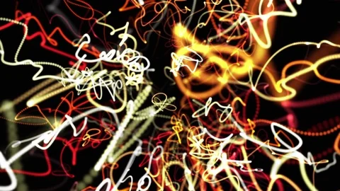Curved neon lights Stock Footage 70711107