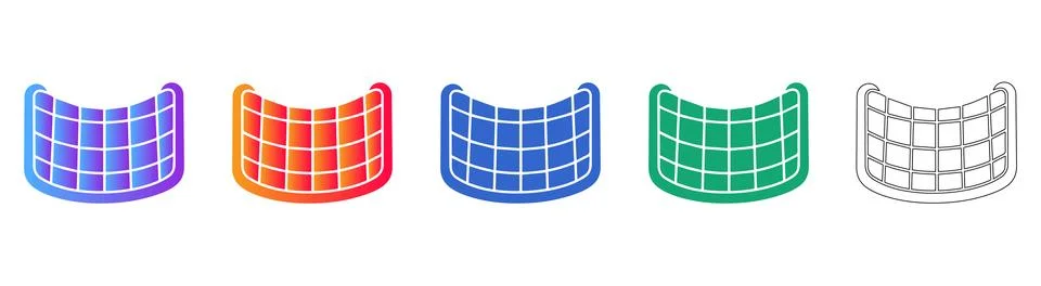 Curved Panel Grid Icon Set イラスト素材