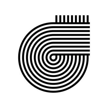 Curved parallel line flow creative graphic design Illustrazione stock