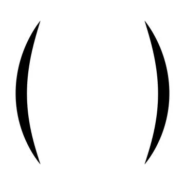 Curved parentheses, punctuation symbol brackets, geometric shape contact lenses Stock Illustration