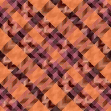 Curved plaid vector pattern, peach texture seamless textile. Checkered chec.. Stockillustratie