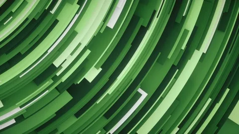 Curved rectangle green shapes cgi ideal tech flat 4k background loop 스톡 동영상 194941360