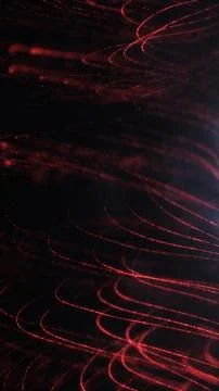 Curved red light trails captured at night creating abstract patterns Stock Illustration