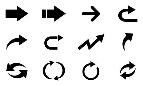 Curved, Refresh and U-Turn Arrows Stock Illustration
