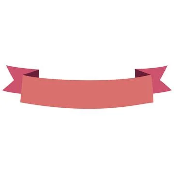 Curved Ribbon Banner Flat Vector Illustration Stock Illustration