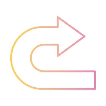 Curved right arrow gradient style icon vector design 스톡 일러스트