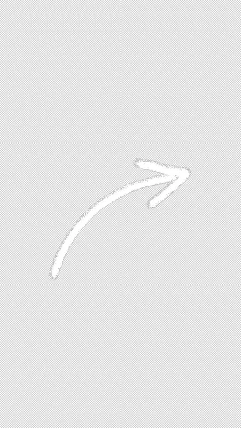 Curved up right pointing hand drawn white arrow doodle animation on transparent Stock-Footage 337123918