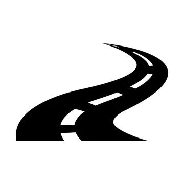 Curved road icon vector for graphic design, logo, website, social media, mobi Stock Illustration