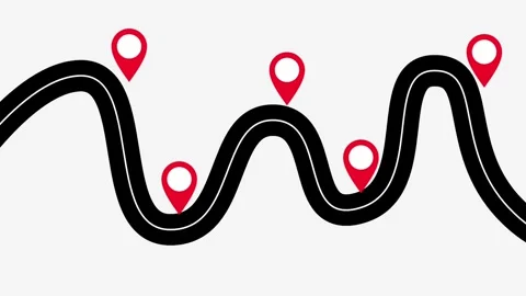 Curved Road with Markers Stock Footage 335638272