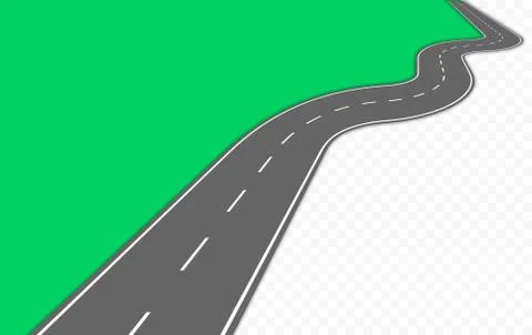Curved road with markings. Vector illustration. Stock Illustration