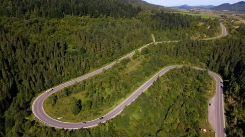 Curved road in the mountains Stock Footage 171596576