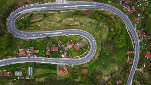 Curved road, Romania Stock Footage 167585916