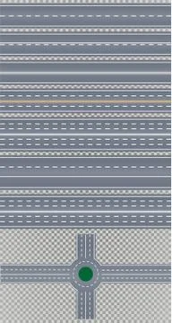 Curved road with white markings. Vector illustration. Illustrazione stock