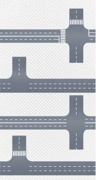Curved road with white markings. Vector illustration. Stock-Illustration