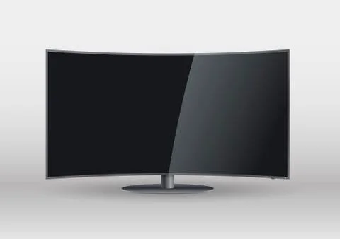 Curved screen smart TV Stock Illustration