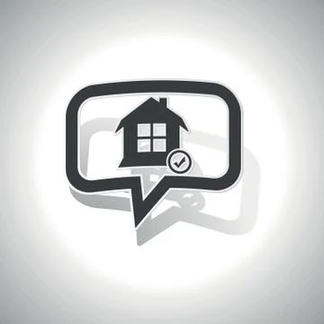 Curved select house message icon Stock Illustration