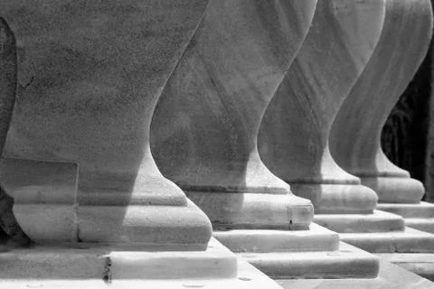 Curved Shape of Marble Wall with Shadow and Light. Stock Photos