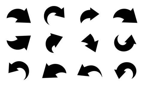 Curved Share and Return Arrow Icons Stock Illustration