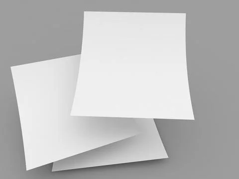 Curved sheets of A4 paper on a gray background. Stock Illustration
