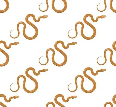 Curved Slither Snake Seamless Pattern Vector Stockillustratie