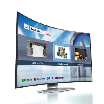 Curved Smart TV with OLED screen Stock Illustration