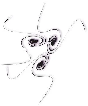 Curved smooth lines, reminiscent of calligraphy, for printing on clothing, Stock Illustration