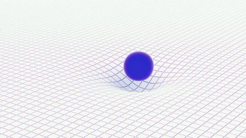 Curved spacetime. General Relativity Grid.  Loop ready. Gravity and the Stock Footage 239610787