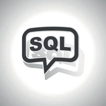 Curved SQL message icon Stock Illustration