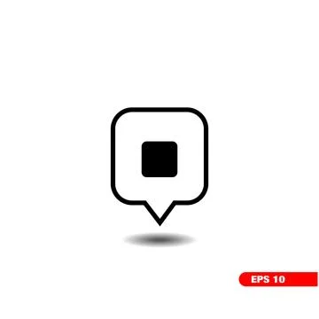 Curved Square Shape Location Icon. Stock Illustration