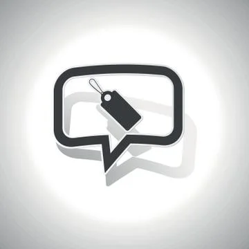 Curved string tag message icon Stock Illustration