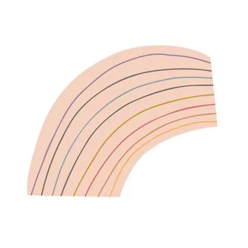 Curved striped abstract shape circle formed vector illustration, minimalist d Stock Illustration