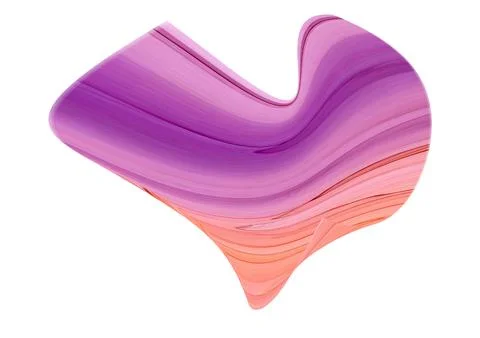 Curved surface in the shape of a pink heart with thin peach stripes Stock Illustration