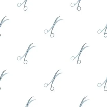 Curved surgical scissors pattern flat イラスト素材
