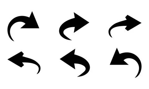 Curved Swish Navigation Arrows Vector Pack Ilustración de archivo