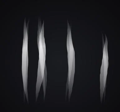 Curved translucent smoke streams on black background for artistic digital c.. Stock Illustration