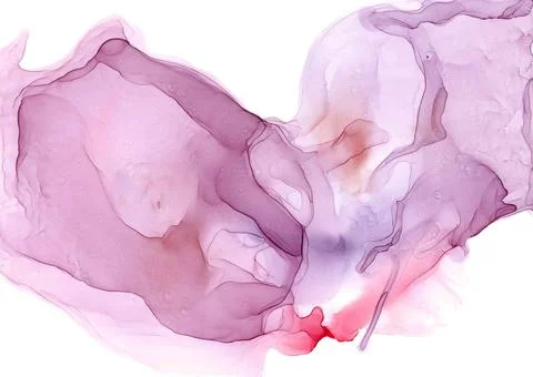 Curved translucent waved pink cloud like a butterfly or delicate flower Stock Illustration