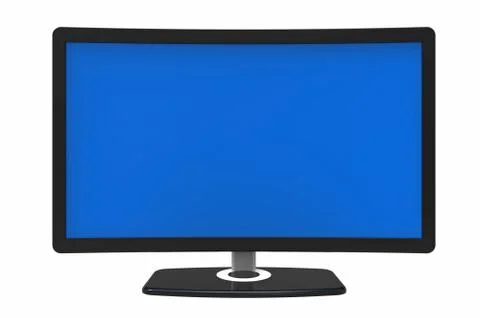 Curved tv screen, 3D rendering イラスト素材