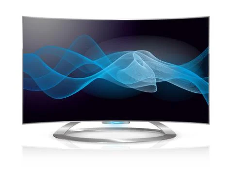 Curved TV waves screen Stock Illustration
