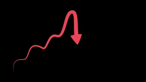 Curved upward arrow growth progress and direction minimal animation Stock Footage 337879257
