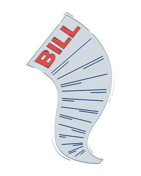 Curved utility bill document 2D doodle object 스톡 일러스트