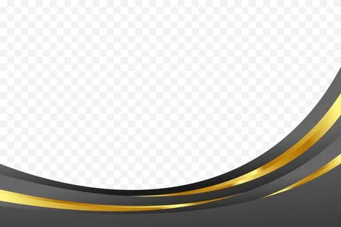 Curved vector background in Black and gold for elegant header and footer deco Stock Illustration