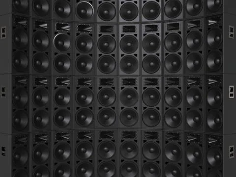 Curved wall of concert speakers Stock Illustration