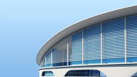 Curved wall of a modern building facade Ilustración de archivo